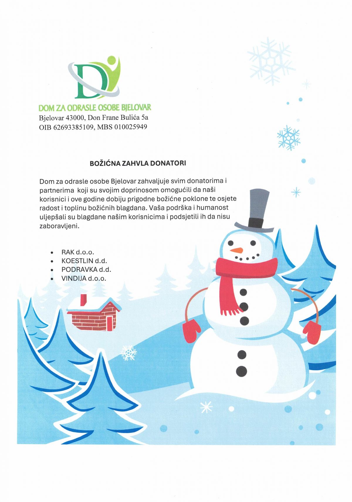 Dom za odrasle osobe Bjelovar